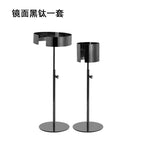 Set of black titanium vertical collar and cuffs