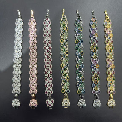 Water Drop Shape Full of Zirconia, Ladylike Temperament, High-End, Light Luxury and Heavy-Duty Women's Necklace Set