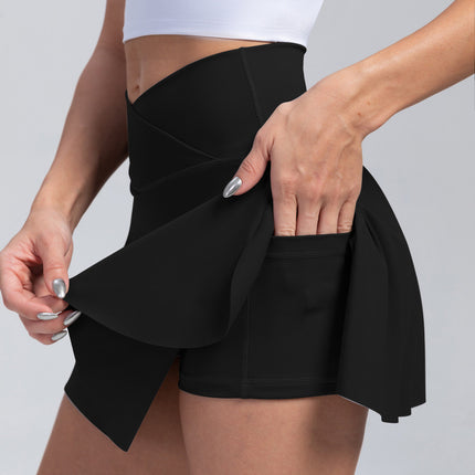 Cross-border Nylon Sports Skirt Yoga Shorts Skirt Tennis Skirt Fitness Clothes Running Outdoor High Waist Yoga Clothes Women