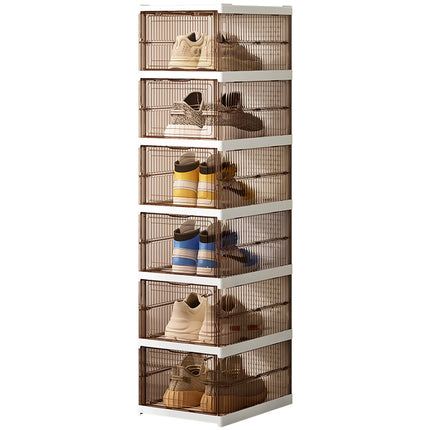 Simple Artifact Dust-proof Plastic Shoes Storage Transparent Use Free-installation Shoe Box Shoe Cabinet Folding Shoe Rack