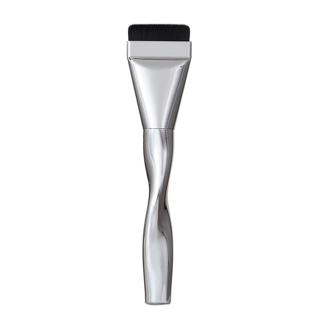 Fish Tail Foundation Brush, Thin and Non-Eating Powder, Flat Head, Beveled Crescent Moon Mask Brush, Traceless Concealer Liquid Foundation Makeup Brush