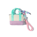 Purple beige handbag + lanyard + pendant