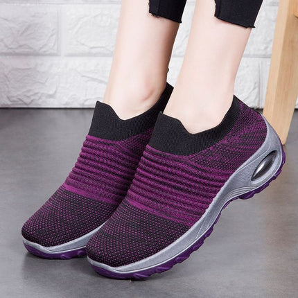Women's Shoes 2024 Spring and Autumn Fashion Casual Sports Shoes Wholesale Temu Cross-Border Dropshipping Trendy Air Cushion Socks Shoes for Women