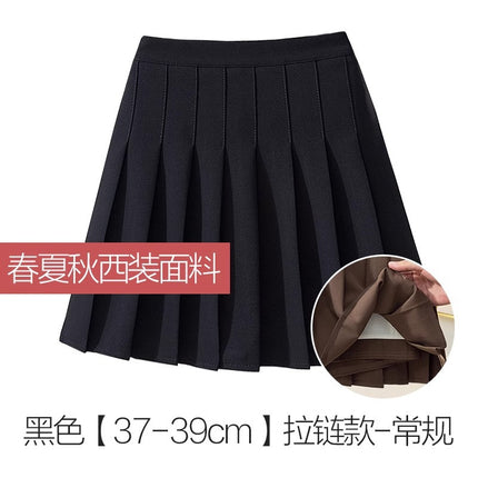 Thickened Woolen Pleated Skirt Skirt Women's Autumn and Winter New Slimming High Waist A- Line JK College Black Ins Short Skirt