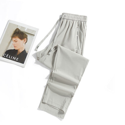 2024 Summer New Men's and Women's Ice Silk Elastic Couple Sports Pants Men's Sports Casual All-match Loose Sports