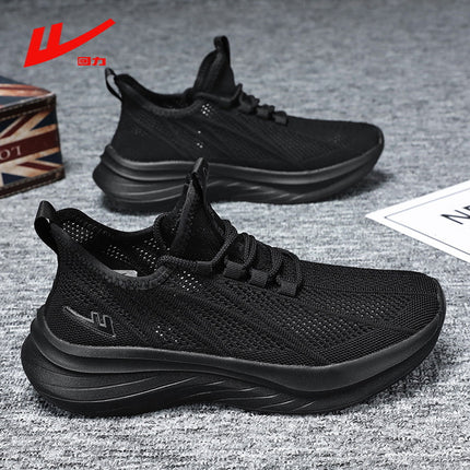 Huili Men's Shoes New Breathable sneaker Mesh Student Running Men's Fashionable Shoes Light Soft Sole Autumn White Shoes