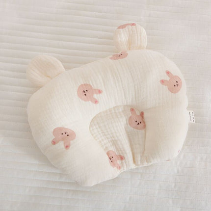 Class A cotton baby gauze baby anti-deflection head shaped pillow sweat-absorbing breathable Four Seasons suitable for newborn comfort pillow