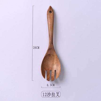 Paint-free Wax-free Wooden Cooking Spoon Shovel suit Kitchenware Long Handle Non-stick Pan Stir-frying Shovel Wooden Acacia Soup Spoon