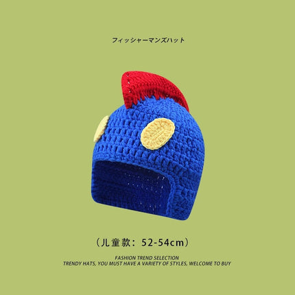 The Same Hat as Piyou, Green Shrek Cartoon, Funny and Cute Strawberry Hood, Knitted Woolen Hat for Winter
