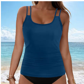 [Set] 2025 New Women's Split Swimsuit Digital Printing European and American Large Size Tankini Dropshipping