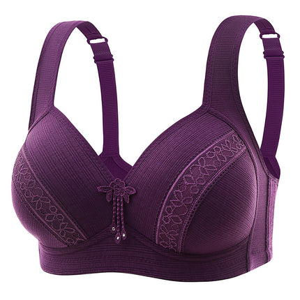 Cross-border new large size non-steel ring comfortable breathable gathered women's underwear non-magnetic thin cup smooth fat mm bra