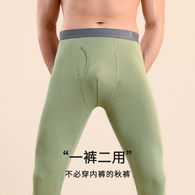 Autumn Trousers Men's Pure Cotton Thin Wear-Free Panties Men's Spring and Autumn Leggings Men's Youth Warm Pants New Fashionable