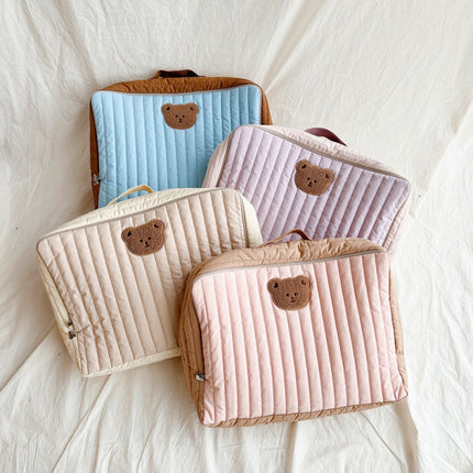 Korean Style Bear Mummy Bag Large Capacity Multi-function Storage Bag Baby Going Out Portable Mother and Baby Bag Portable Luggage Bag