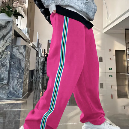 Pineapple Plaid Fashion Solid Color Casual Sports Webbing Trousers Casual Pants Light and Mature