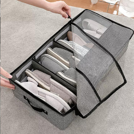 Cross-border Shoe Storage Box Fabric Dustproof and Moisture-proof Folding Shoe Box Household Space-saving Shoe Cabinet Bed Bottom Storage Artifact