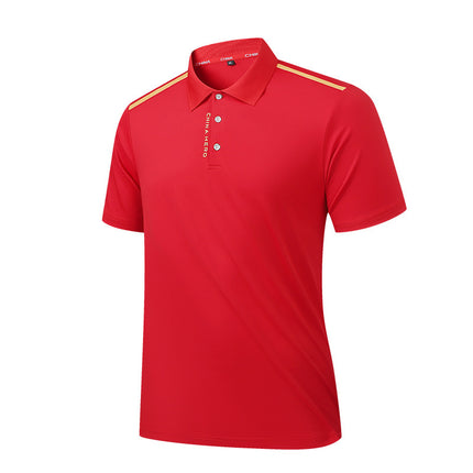 Chinese Team Sports T-Shirt Martial Arts Training Short-Sleeved Polo Shirt Coach Uniform Martial Arts Sports Student National Uniform Referee Uniform DIY