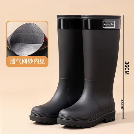 Japanese-Style Pink High-Heeled Women's Rain Boots Urban Commuting Sweet and Sassy Rain Shoes Rubber Shoes Water Shoes Non-Slip Long Tube Women's Water Boots Rubber Boots