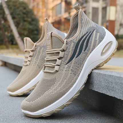 Foreign trade fly woven men's shoes spring cross-border shoes wholesale men's casual shoes breathable mesh sneaker men