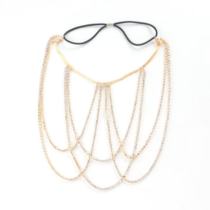 Multi-Layered Cross Rhinestone Chain Full of Crystals, Heavy-Duty Fashion Beach Nightclub Tassel Leg Chain for Women, Handmade Crystal European and American Style