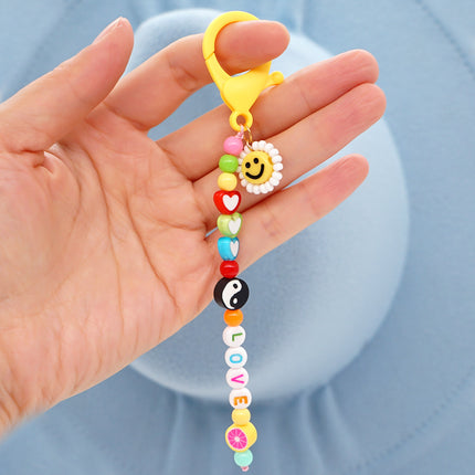 Factory direct supply handmade beaded mobile phone lanyard bluetooth speaker lanyard flashlight fan selfie stick U disk sling