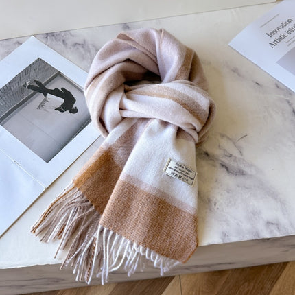 Solid Color Scarf Women's Winter 2024 New Big Brand Korean Style Cashmere Wool Winter Warm Neck Shawl Ins Card