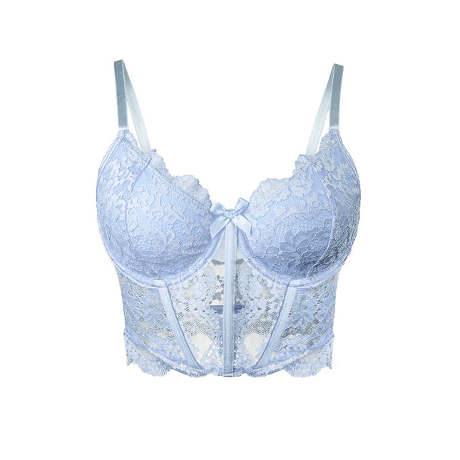 Amazon Sexy Hollow-Out Bra European and American Style Lace See-Through New Hot Girl Camisole Top Summer Top for Women