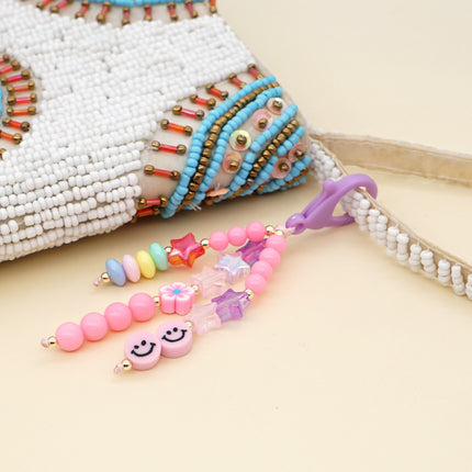 Factory direct supply handmade beaded mobile phone lanyard bluetooth speaker lanyard flashlight fan selfie stick U disk sling