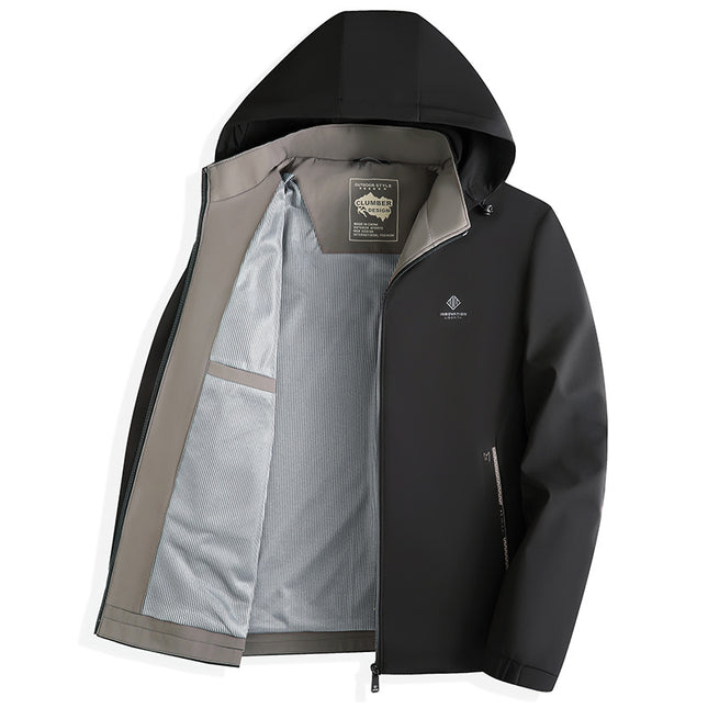 2025 Autumn Middle-aged and Elderly Dad Jacket Coat New Business Removable Hooded Autumn Casual Fashion All-match