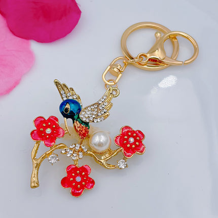 [Clearance specials] Cross-border European and American alloy diamond-encrusted cute animal keychain car pendant bag pendant