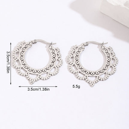 Trendy and Versatile Silver Exaggerated Earrings, European and American Ins-Style Irregular Exquisite Earrings, Non-Fading Titanium Steel Earrings