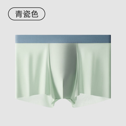 Cool ice silk men's underwear class a baby cotton 10A antibacterial crotch one-piece comfortable breathable men's boxers