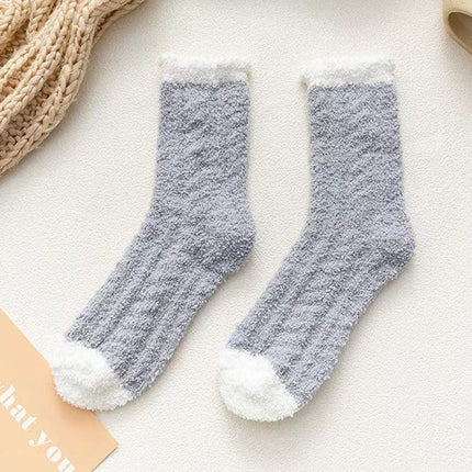 Winter Home Socks, Coral Fleece Socks for Women, Plush Thickened Postpartum Towel Socks, Maternity Floor Socks, Autumn and Winter Sleep Socks