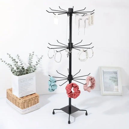 Desktop Rotating Multi-layer Small Jewelry Pendant Mobile Phone Case Hair Ring Earplugs Keychain Bracelet Necklace Display Hanging Rack