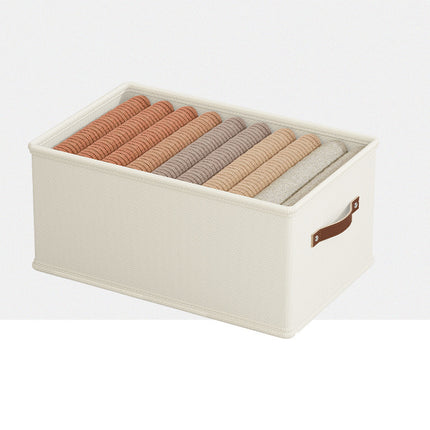 Washable Oxford Cloth Storage Box Without Compartments, Pu Portable Foldable Clothing Organizer, Wardrobe Drawer Pants Storage Box