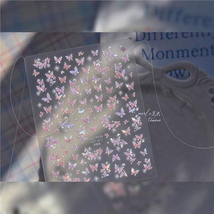 Shell Light Star Butterfly Nail Art Stickers Embossed 3D New 5D Stereo Popular Ins Japanese Style Fairy Nail Stickers