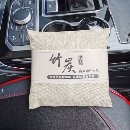 500g new car formaldehyde absorption in addition to odor activated carbon bamboo charcoal bag car carbon bag in addition to formaldehyde bamboo charcoal bag manufacturers wholesale