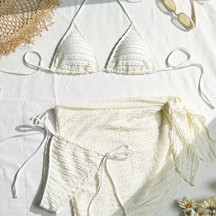 2024 European and American New Sexy Bikini Bikini Three-piece Split Strap Special Fabric in stock Swimwear for Women