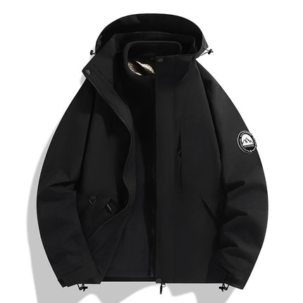 New Outdoor Three-In-One Jacket with Removable Liner, Thickened, Warm, Windproof and Waterproof Mountaineering Jacket for Men