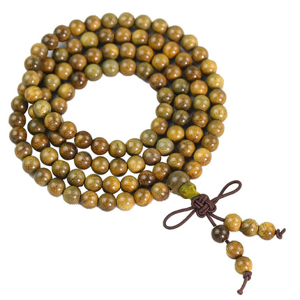 Natural Green Sandalwood 108 Beads Sandalwood Multi-Circle Men's and Women's Bracelets Wooden Toy Bracelets and Rosary Beads