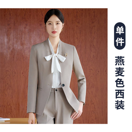 High-End Spring & Fall Hotel Front Desk Professional Wear Long-Sleeved Sales Department Reception 4S Store Sales Consultant Fashion Suit Suit