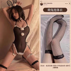 Bunny girl + black fishnet stockings / S