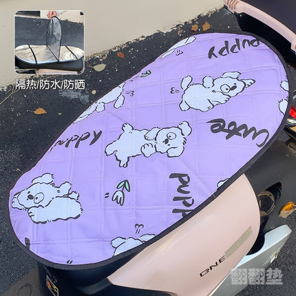 Creative cartoon memory cloth aluminum film summer sunscreen heat insulation waterproof electric car cushion motorcycle dustproof flip pad