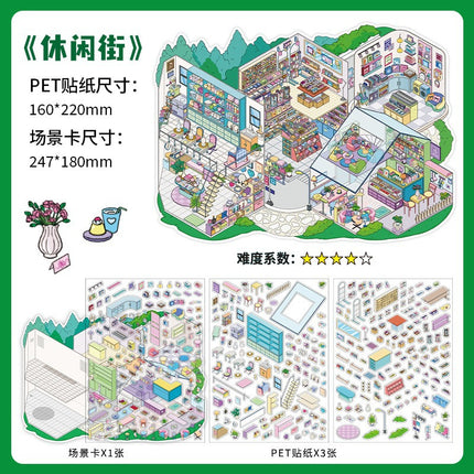 Infeel.Me Extra Large Scenery Stickers Today's Business Hours Open - Part Twelve DIY Journal Scene Stickers