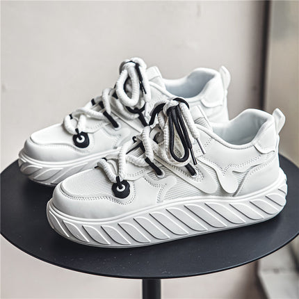 Men's niche fashion sneaker running shoes popcorn casual sneakers men's shoes thick-soled mesh height increasing daddy shoes