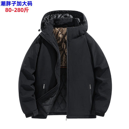 Factory Winter Cotton Clothes Men's Plus Size Casual Cotton Clothes Trendy Removable Cap Charge Clothes Graphene Warm Clothes