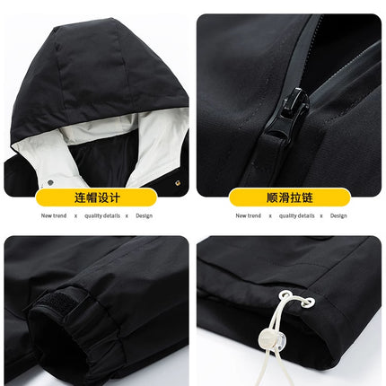 WASUUP Cotton Warm Jacket Men's Autumn and Winter New Hooded Trendy Brand Casual Clothes Handsome Cold Resistant Workers