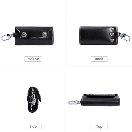 Genuine Leather Universal Key Case Advanced Sense Vegetable Tanned Leather Key Storage Bag Multifunctional Large Capacity Hanging Waist Key Case