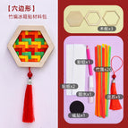 [hexagon] bamboo refrigerator magnet material pack