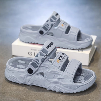 Men's Summer Slippers for Outdoor Wear, Comfortable for Driving and Outdoor Activities, Large Size 45 Beach Sandals