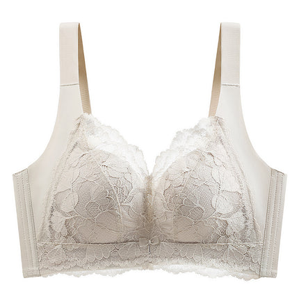 New Breathable Thin Large Chest Small Underwear Women's Summer Traceless Large Size Parammary Anti-sagging Bra Adjustable
